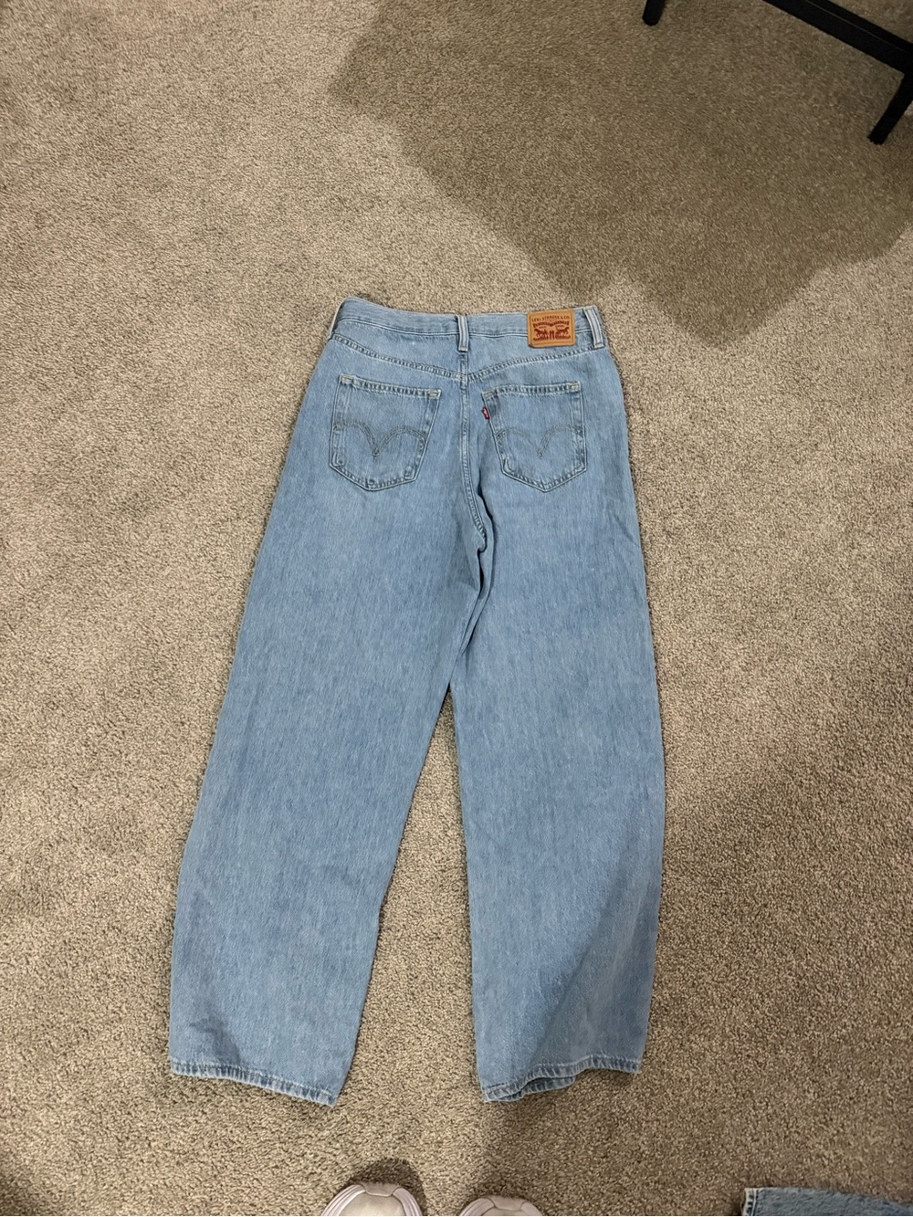 Levi's High Waisted Straight Jeans in Light Blue Denim
